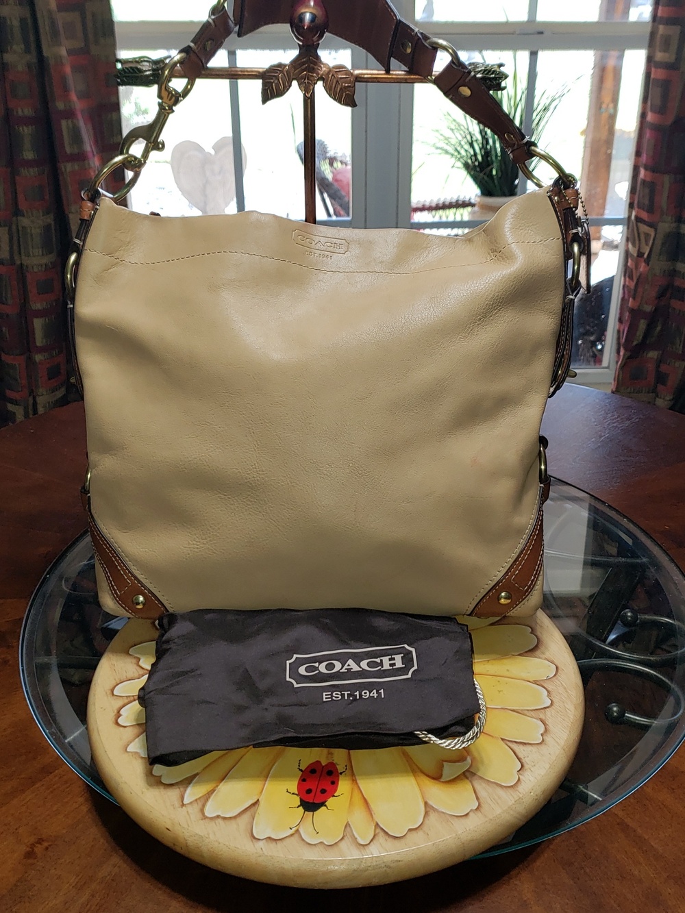 💘🖤💘 COACH 10616 CARLY LIMITED EDITION NAPPA LEATHER VINTAGE HOBO TAN BAG